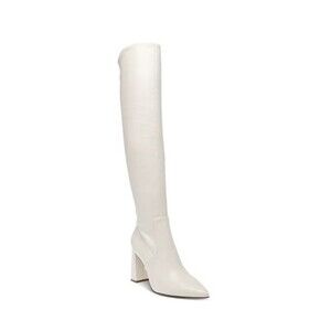 Wild Pair Womens 5.5 M Bone White Patent Eileene Over The Knee Boots DISPLAY OS3